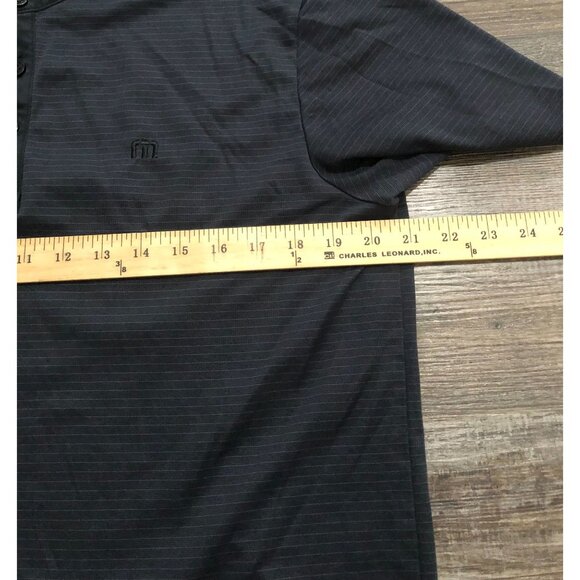 Travis Mathew Mens Large Black Striped Short Sleeve Polo Shirt - Picture 5 of 6